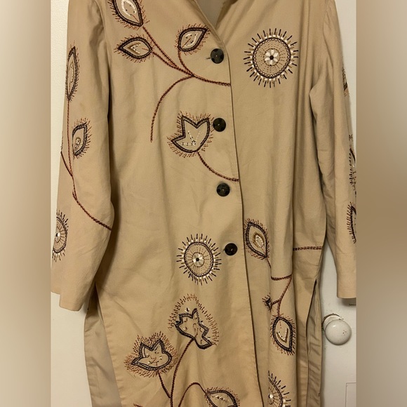 Indigo Moon Vtg floral embroidered/stitched Jacket Size 1x - Picture 3 of 7